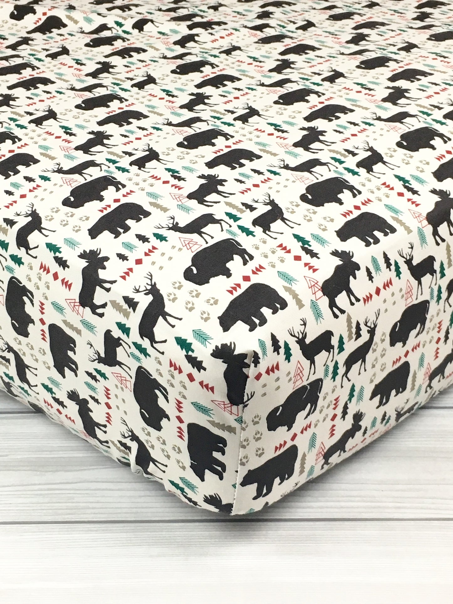 Woodland Animals Crib Sheet or Changing Pad Cover