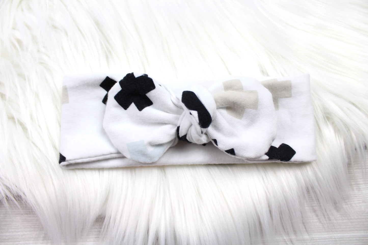Pink/Blue Crosses Swaddle Blanket
