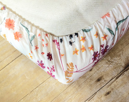 Wild Bloom Crib Sheet or Changing Pad Cover