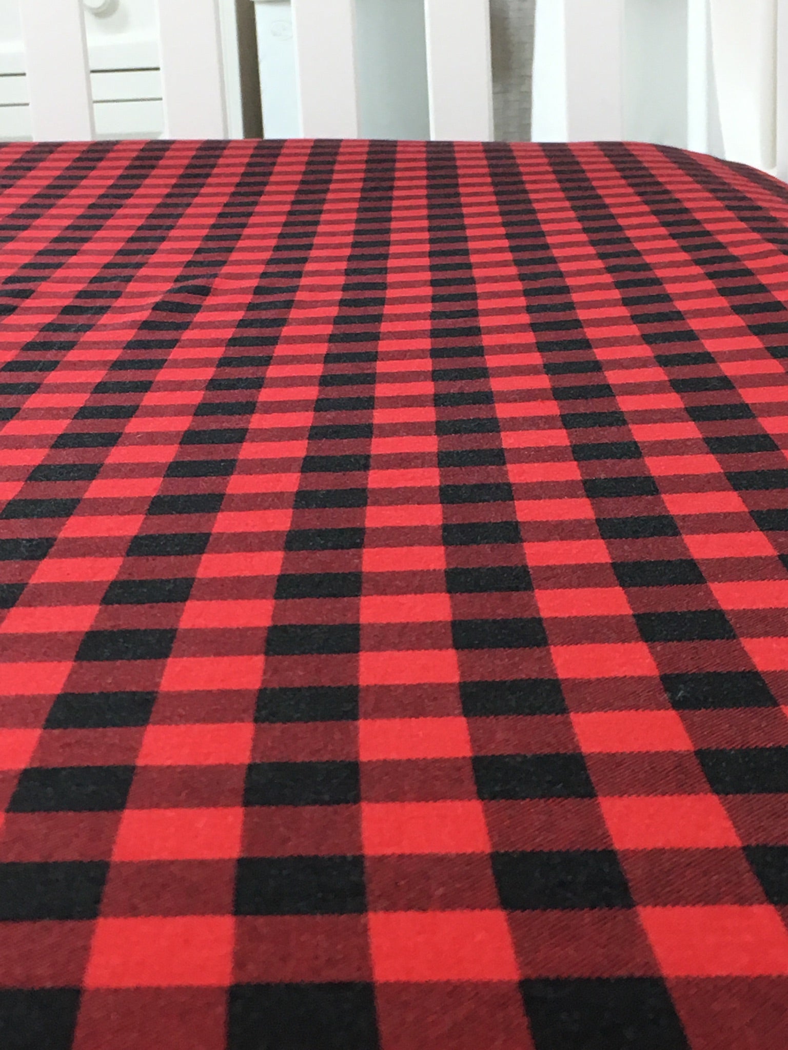 Red and black plaid crib sheet 2025
