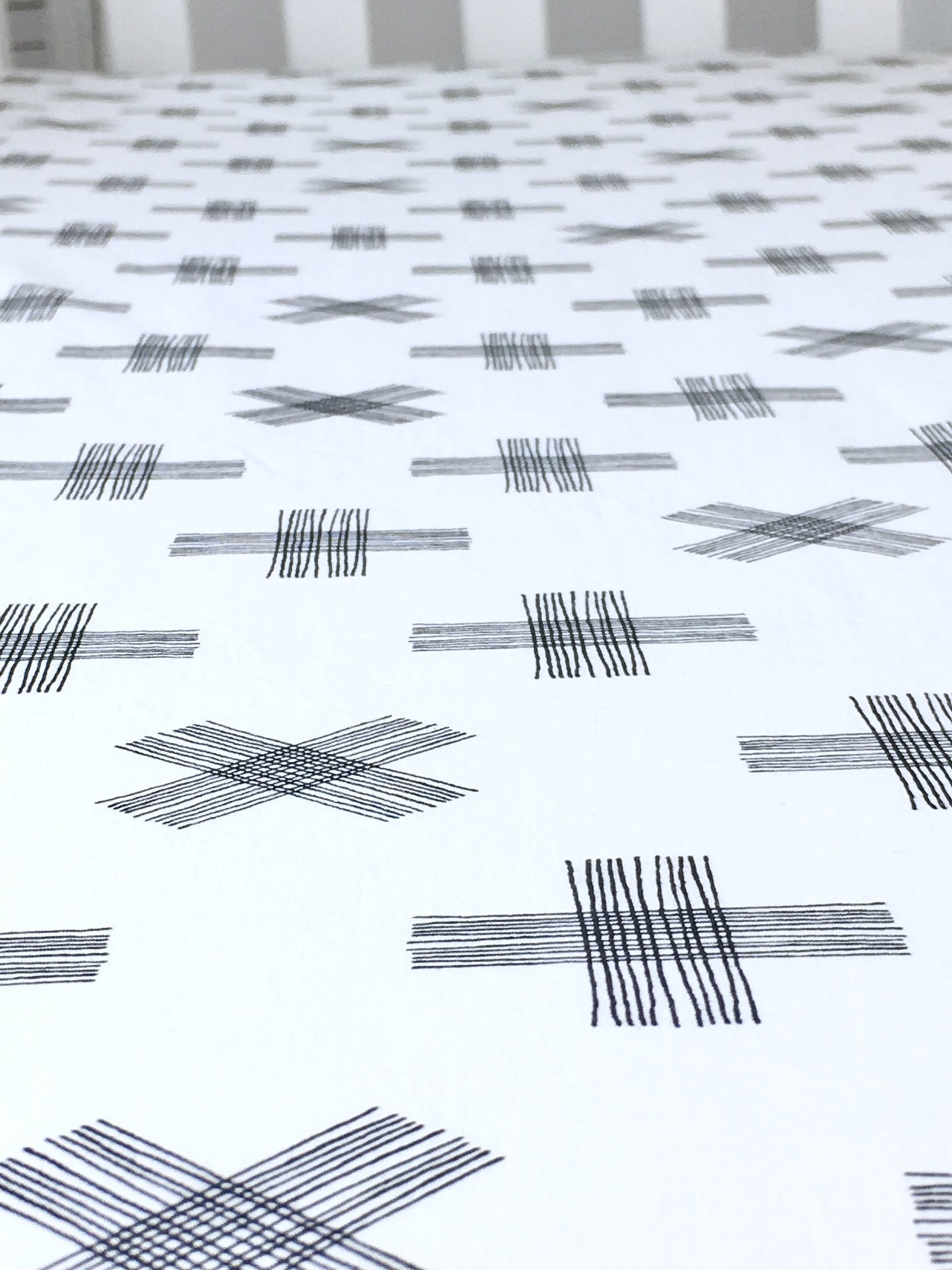Monochrome Cross Crib Sheet or Changing Pad Cover