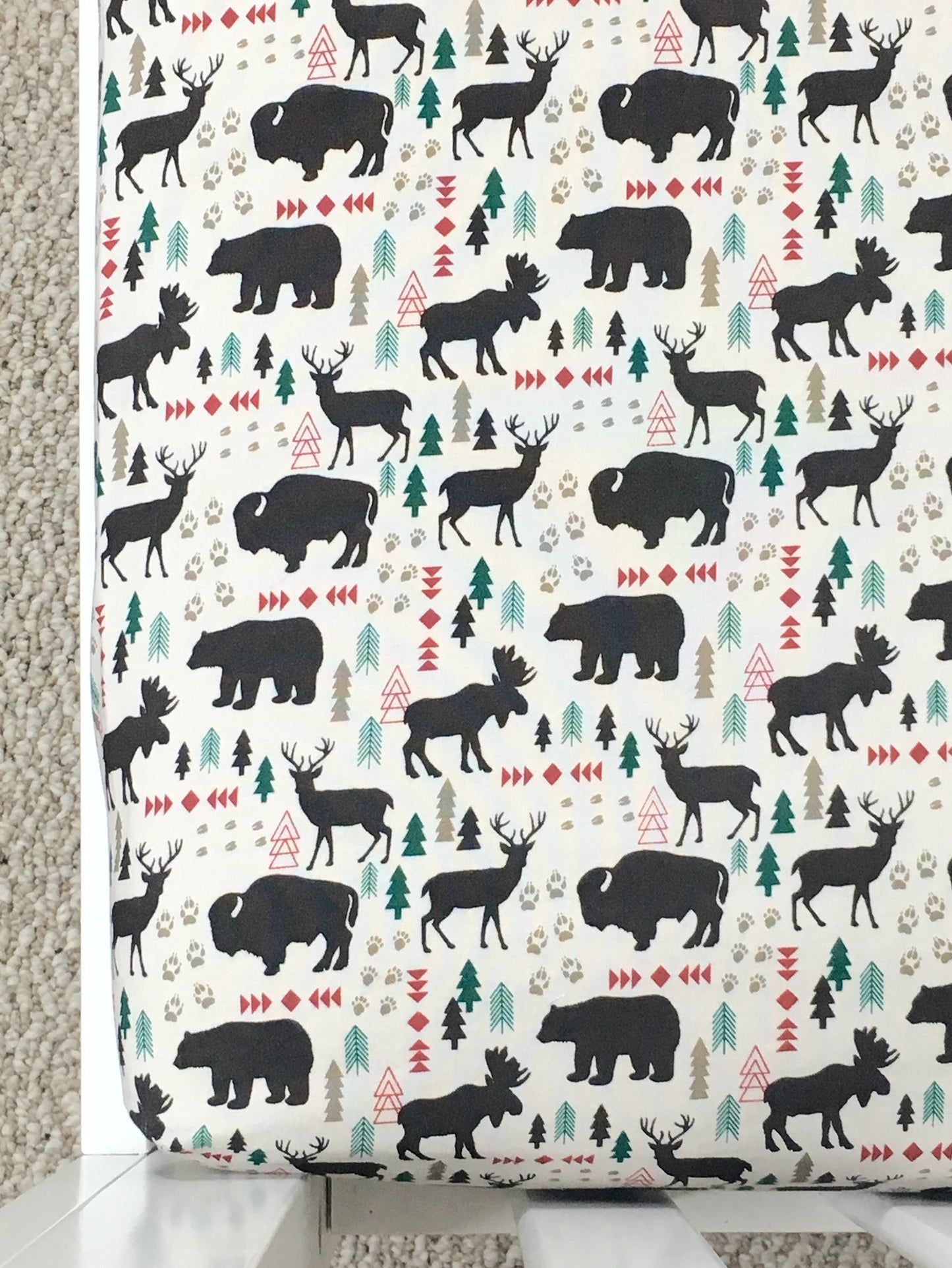 Woodland Animals Crib Sheet or Changing Pad Cover