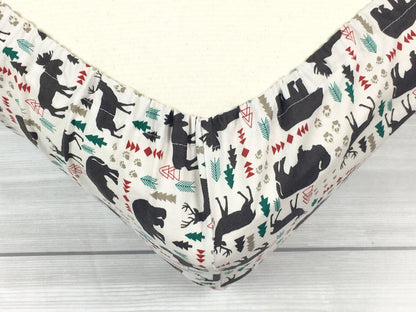 Woodland Animals Crib Sheet or Changing Pad Cover