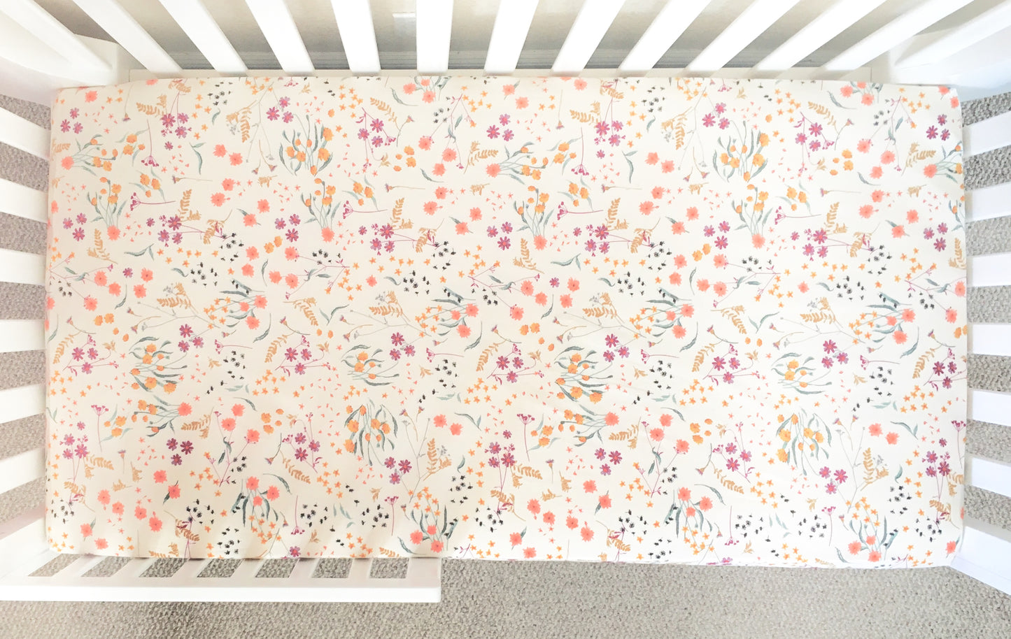Wild Bloom Crib Sheet or Changing Pad Cover