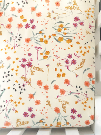 Wild Bloom Crib Sheet or Changing Pad Cover