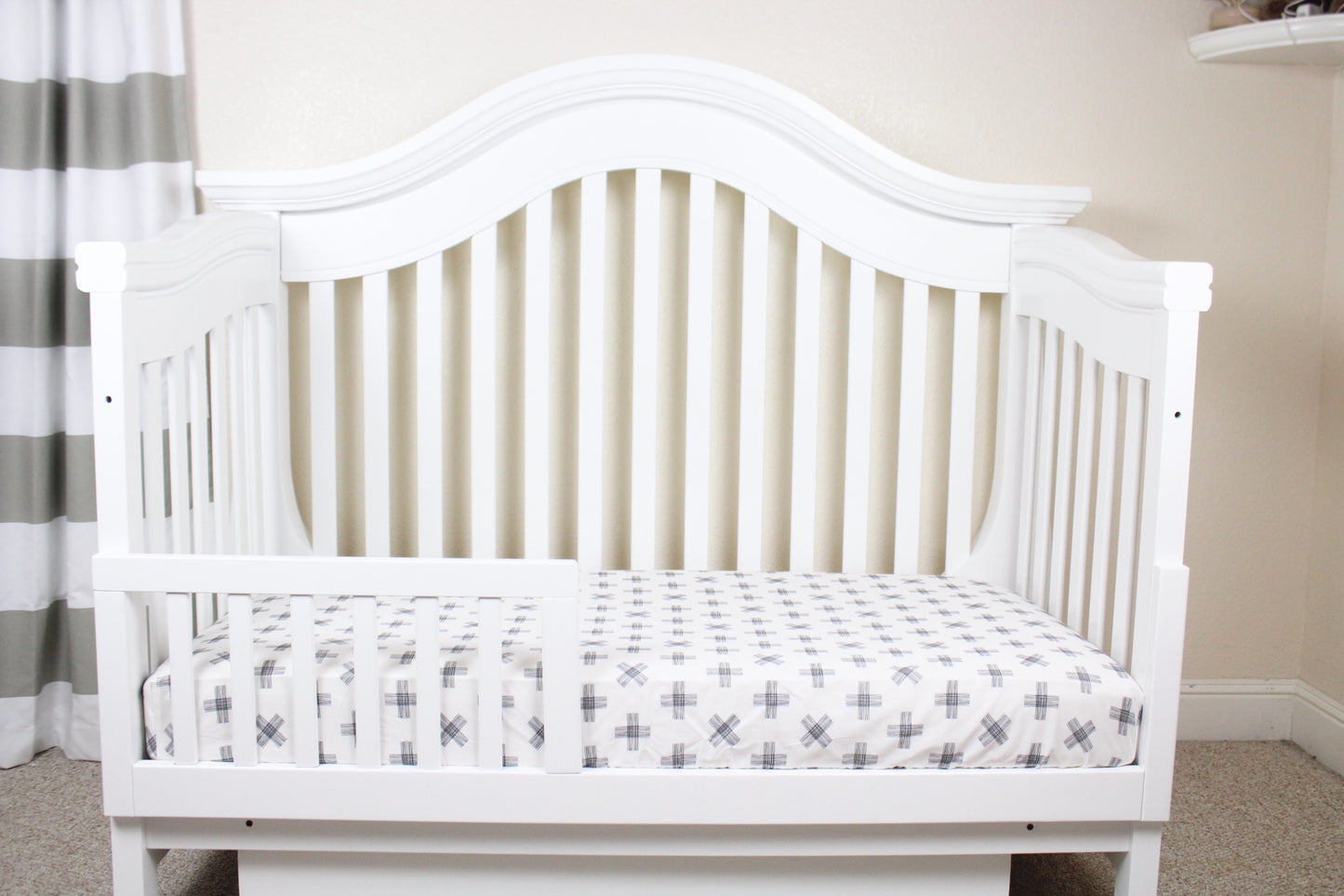 Monochrome Cross Crib Sheet or Changing Pad Cover