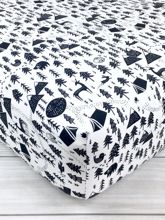 Camping Adventure Crib Sheet or Changing Pad Cover
