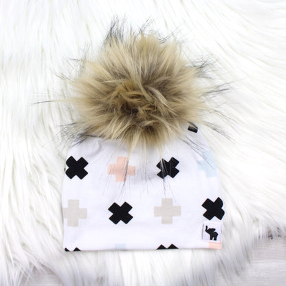 Pink/Blue Crosses Swaddle Blanket