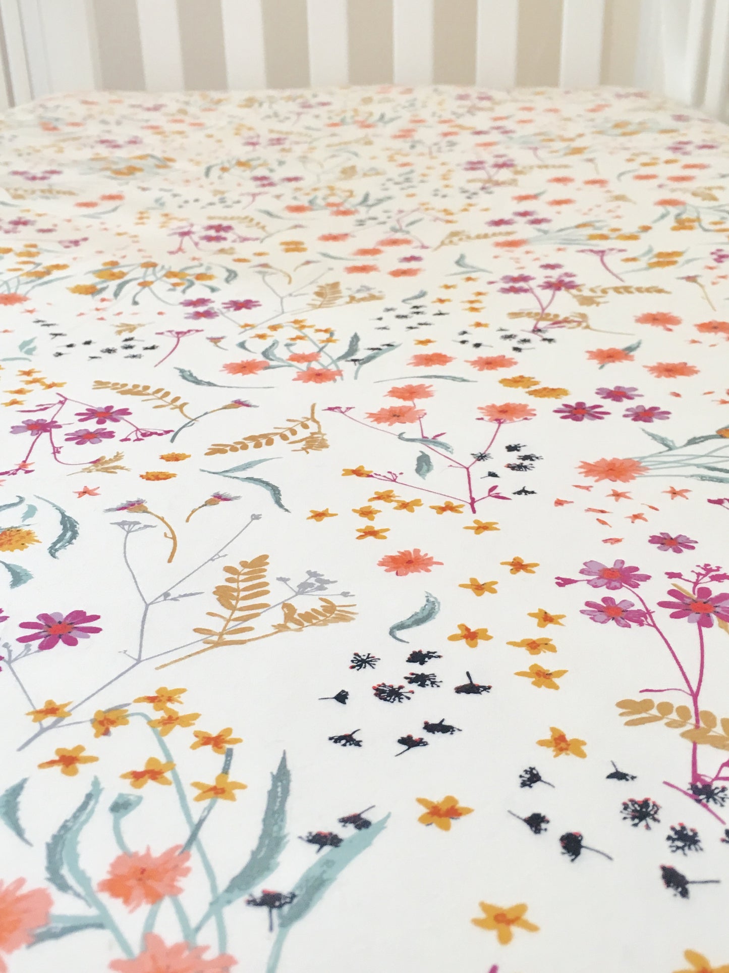 Wild Bloom Crib Sheet or Changing Pad Cover