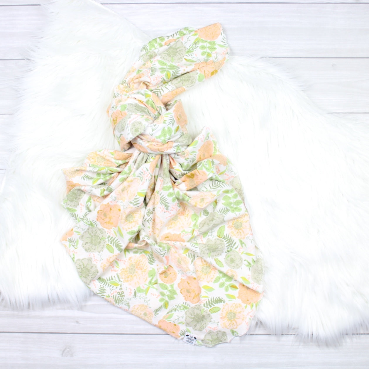 Peach Peonies Swaddle Blanket