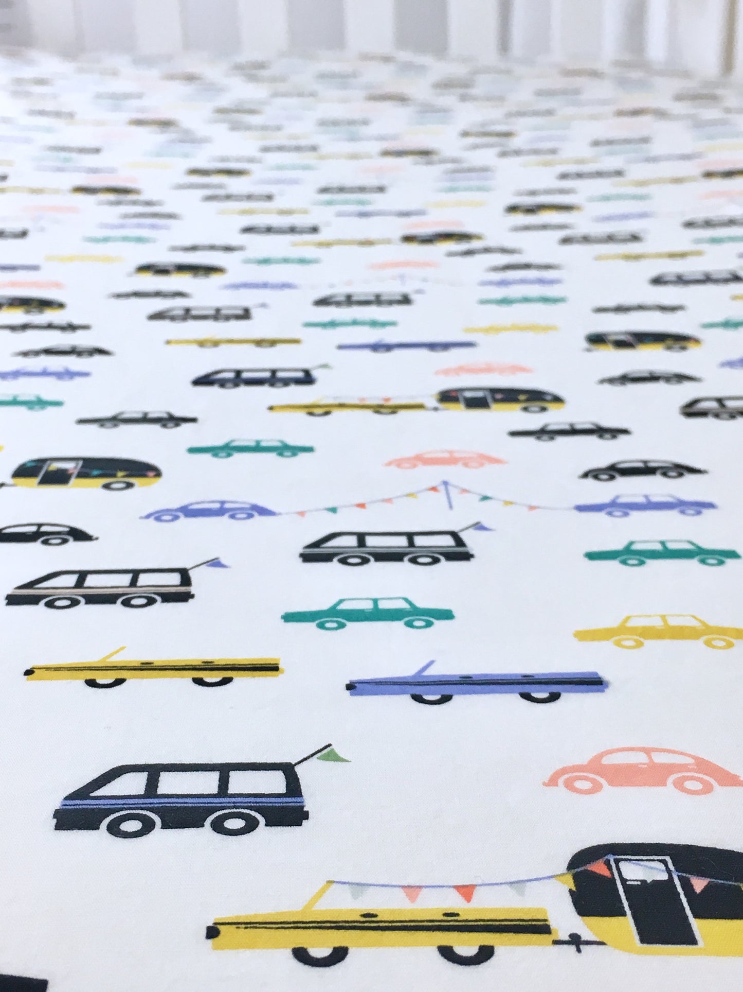 Cars and Campers Crib Sheet or Changing Pad Cover