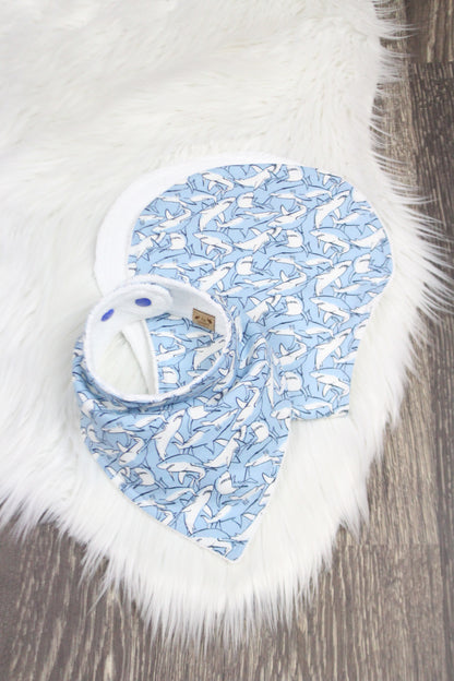 Sharks Bibdana and Burp Cloth