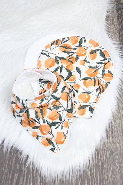 Peaches Bibdana and Burp Cloth