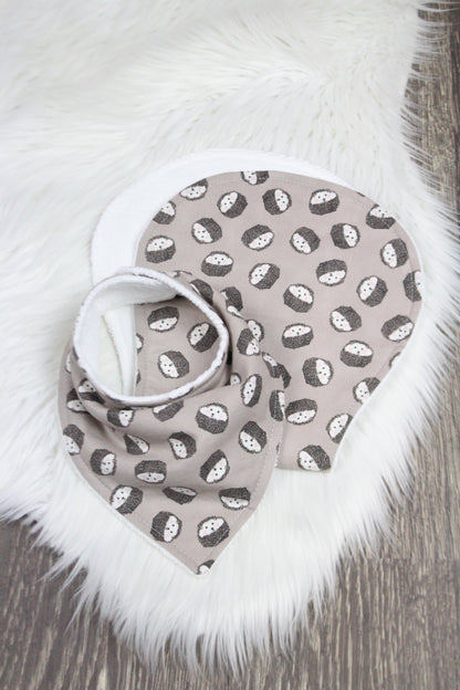 Hedgehogs Bibdana and Burp Cloth
