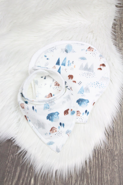 Watercolor Woodland Bibdana and Burp Cloth