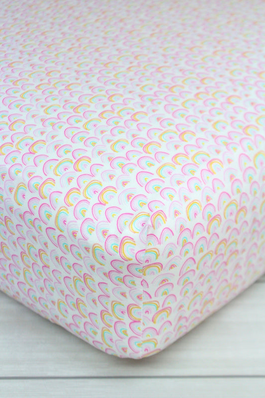 Mini Rainbows Crib Sheet or Changing Pad Cover