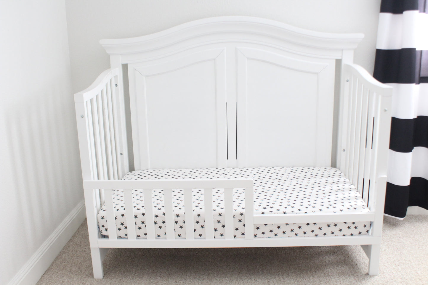 Monochrome Stars Crib Sheet or Changing Pad Cover