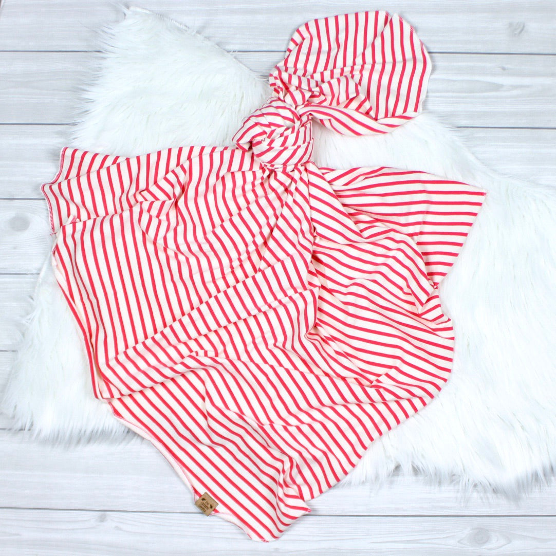 Watermelon Stripe Swaddle Blanket
