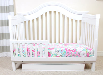 Pink Poppies Minky Crib Sheet or Changing Pad Cover