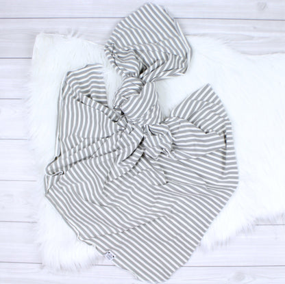 Gray Stripes Swaddle Blanket