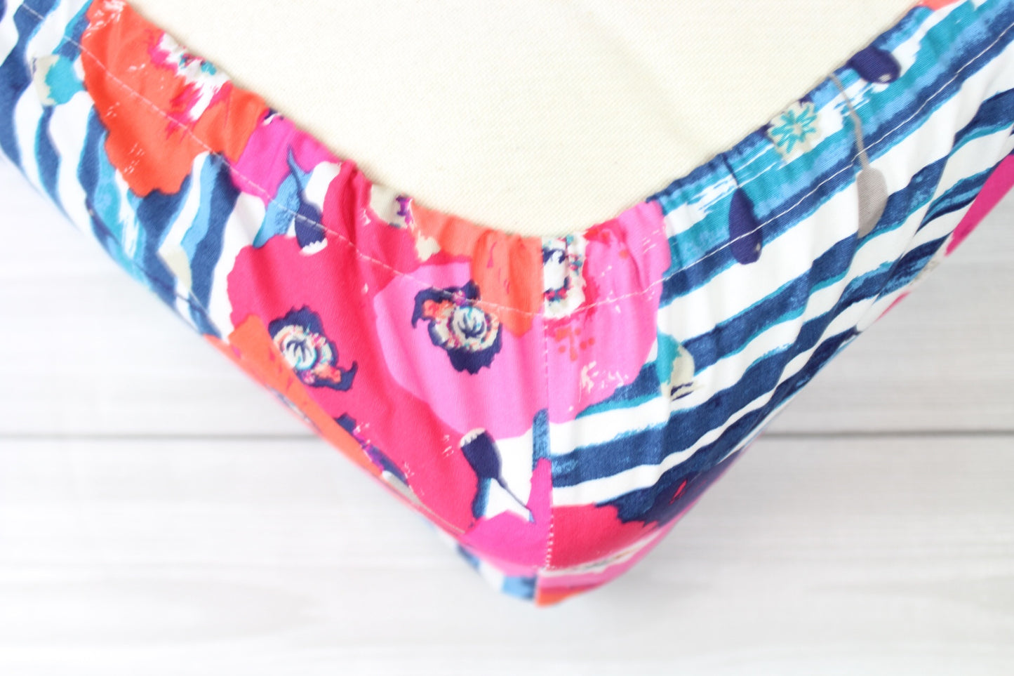 Poppies and Stripes Crib Sheet or Changing Pad Cover