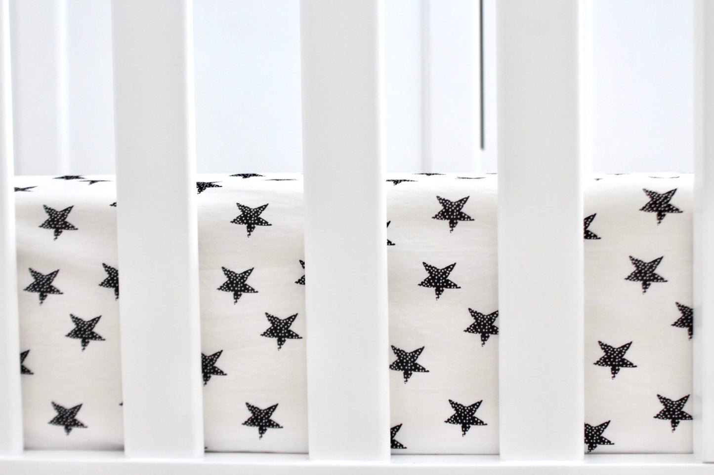 Monochrome Stars Crib Sheet or Changing Pad Cover