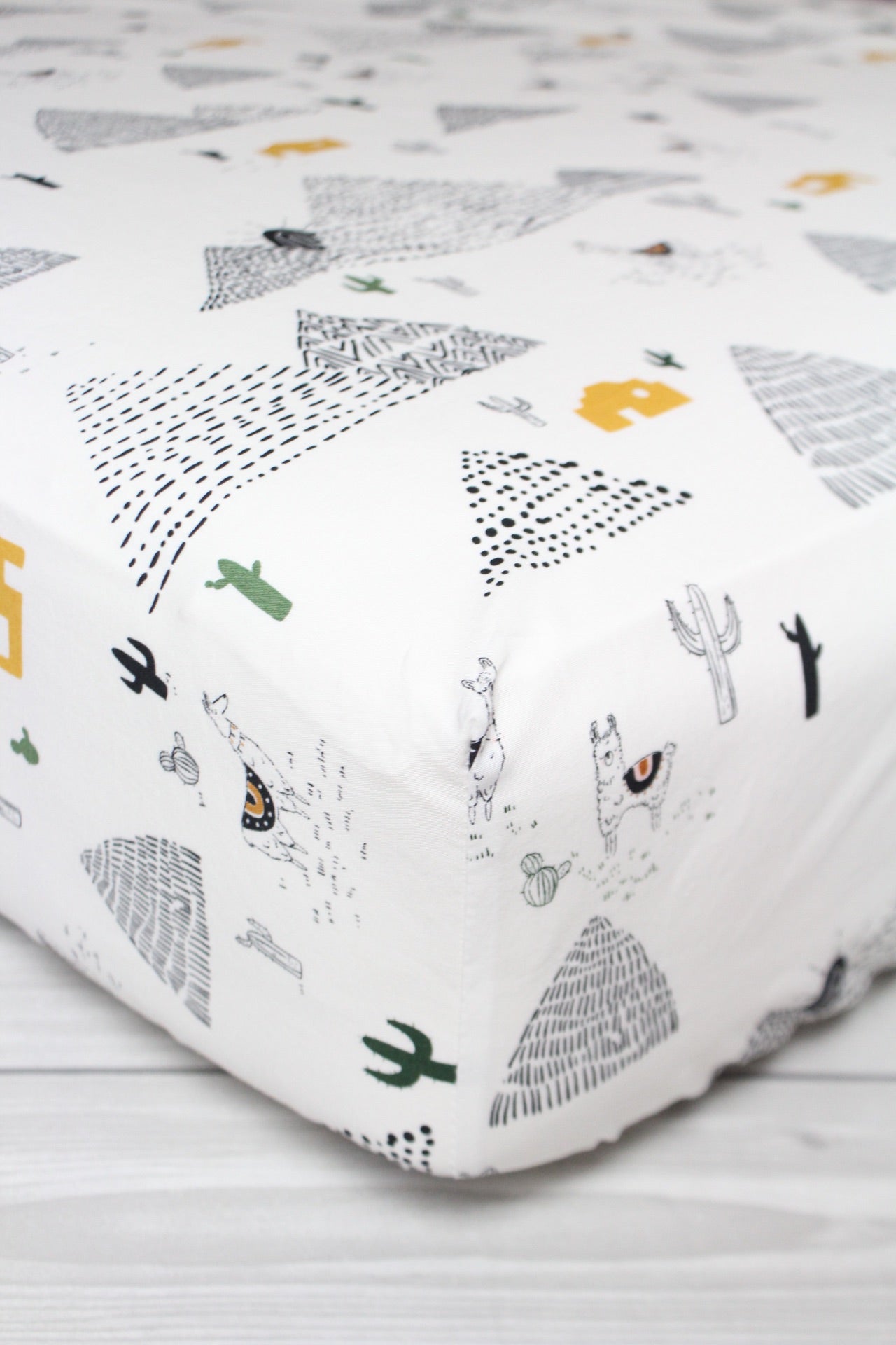 Llama and Cactus Crib Sheet or Changing Pad Cover