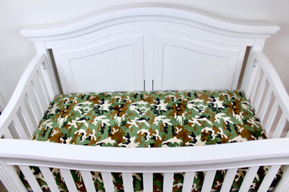 Camo Minky Crib Sheet or Changing Pad Cover