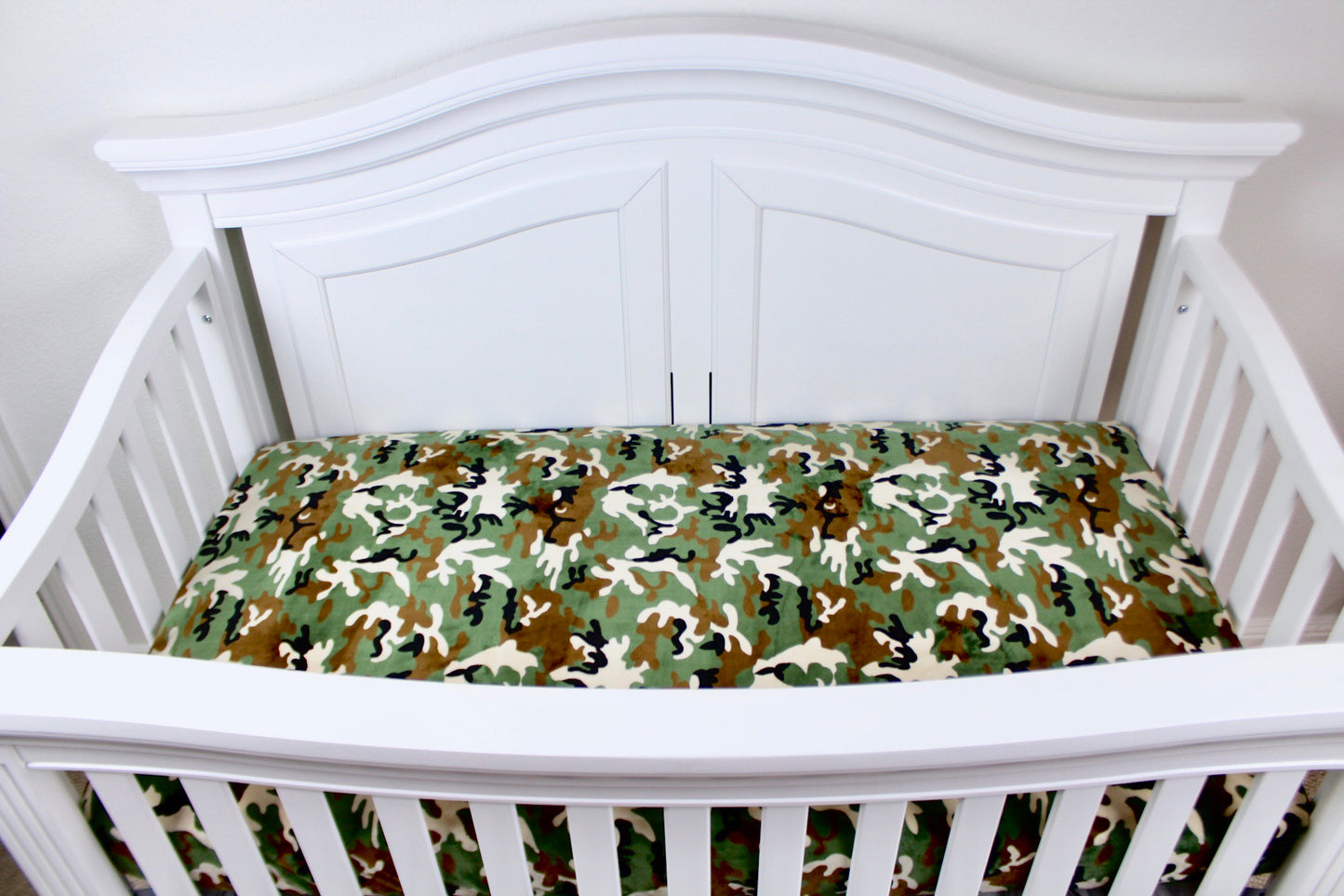 Camo Minky Crib Sheet or Changing Pad Cover