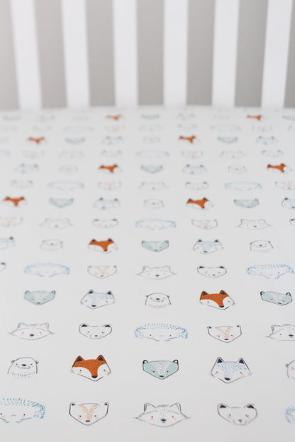 Rustic Woodland Animals Crib Sheet or Changing Pad Cover