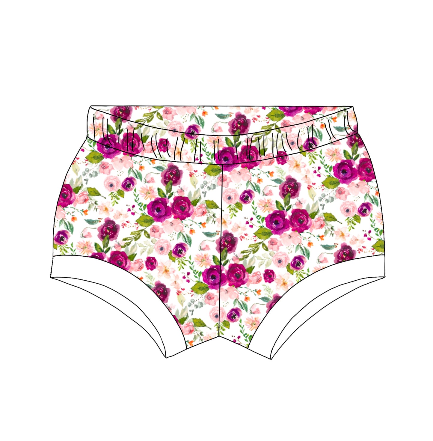 Pink and Purple Roses Shorties