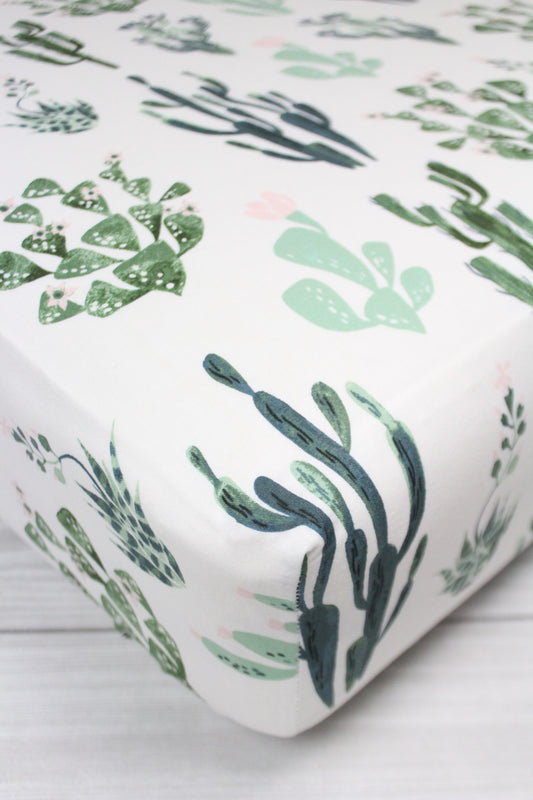 Cactus Crib Sheet or Changing Pad Cover