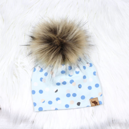 Blue Polka Dots Swaddle Blanket