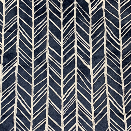 Navy Herringbone Minky Crib Sheet or Changing Pad Cover