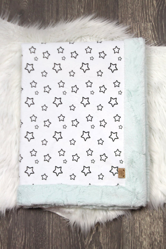 Monochrome Star Minky Blanket