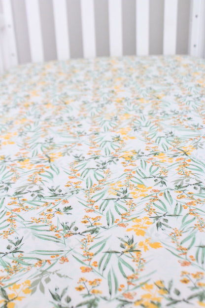Wildflower Eucalyptus Crib Sheet or Changing Pad Cover