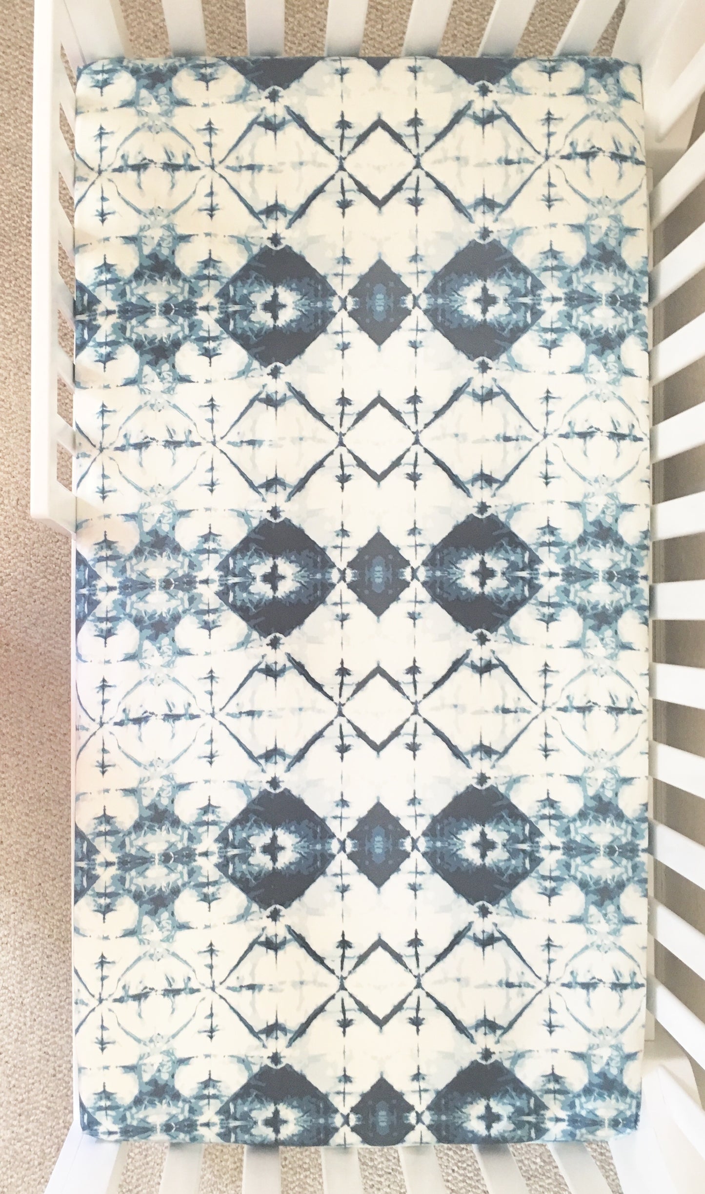 Indigo Tie Dye Crib Sheet or Changing Pad Cover