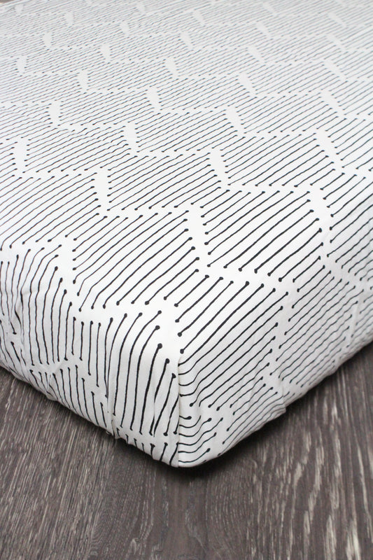 Modern Zig Zags Crib Sheet or Changing Pad Cover