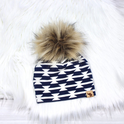 Navy Aztec Swaddle Blanket