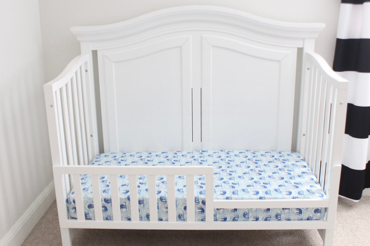 Blue Sloths Crib Sheet or Changing Pad Cover