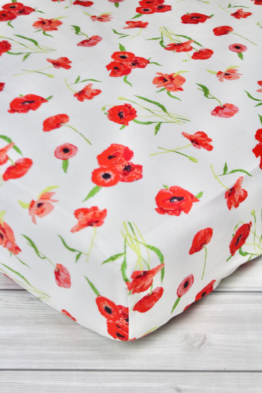 Poppies Crib Sheet or Changing Pad Cover