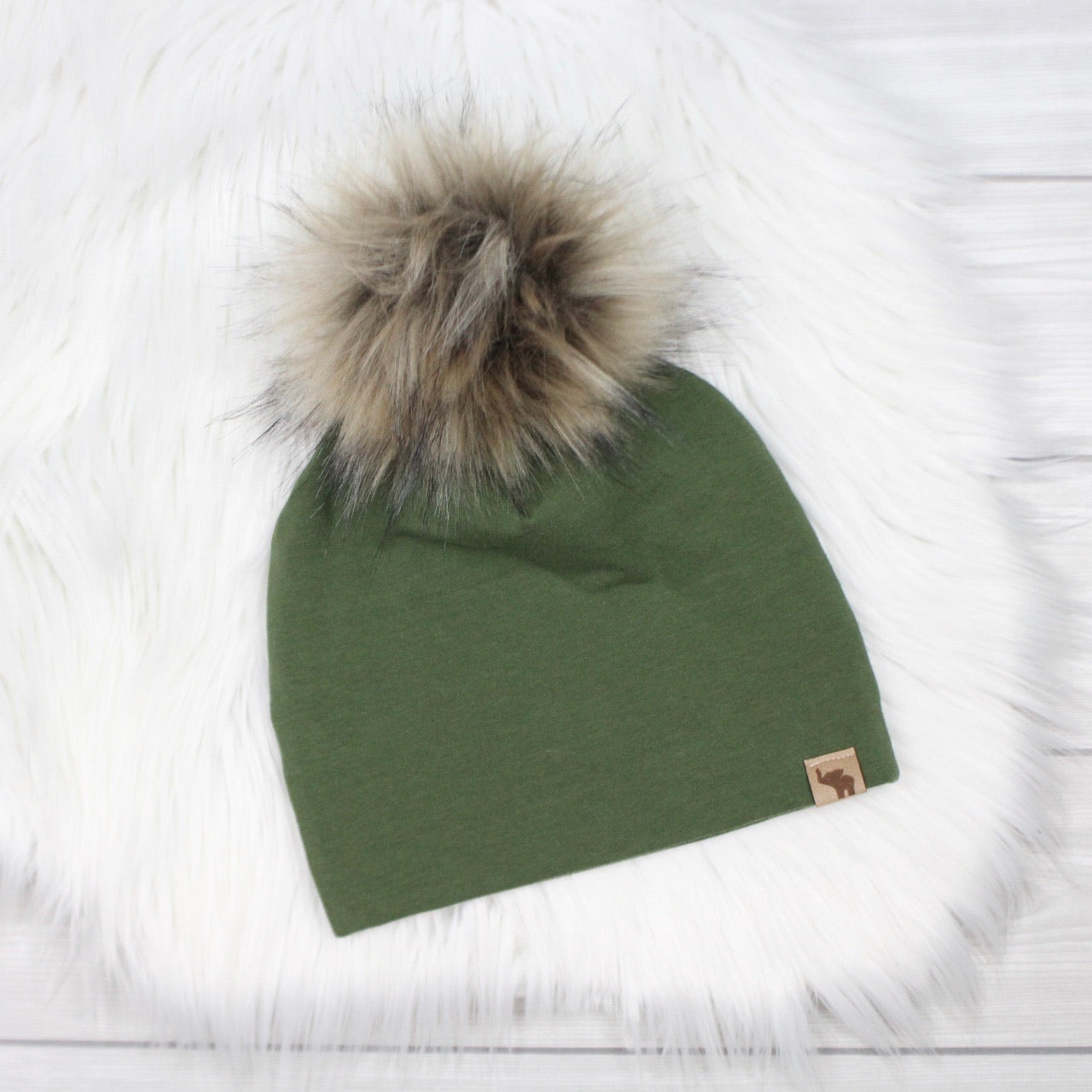 Army Green Pom Beanie