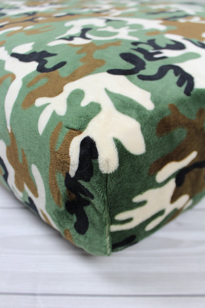 Camo Minky Crib Sheet or Changing Pad Cover