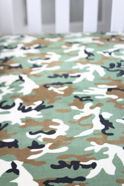 Camo Minky Crib Sheet or Changing Pad Cover