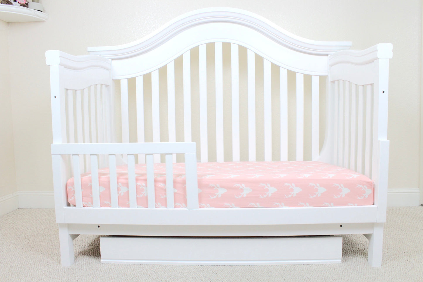 Pink Bucks Crib Sheet or Changing Pad Cover