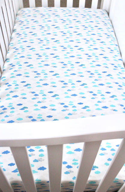 Clouds Crib Sheet or Changing Pad Cover