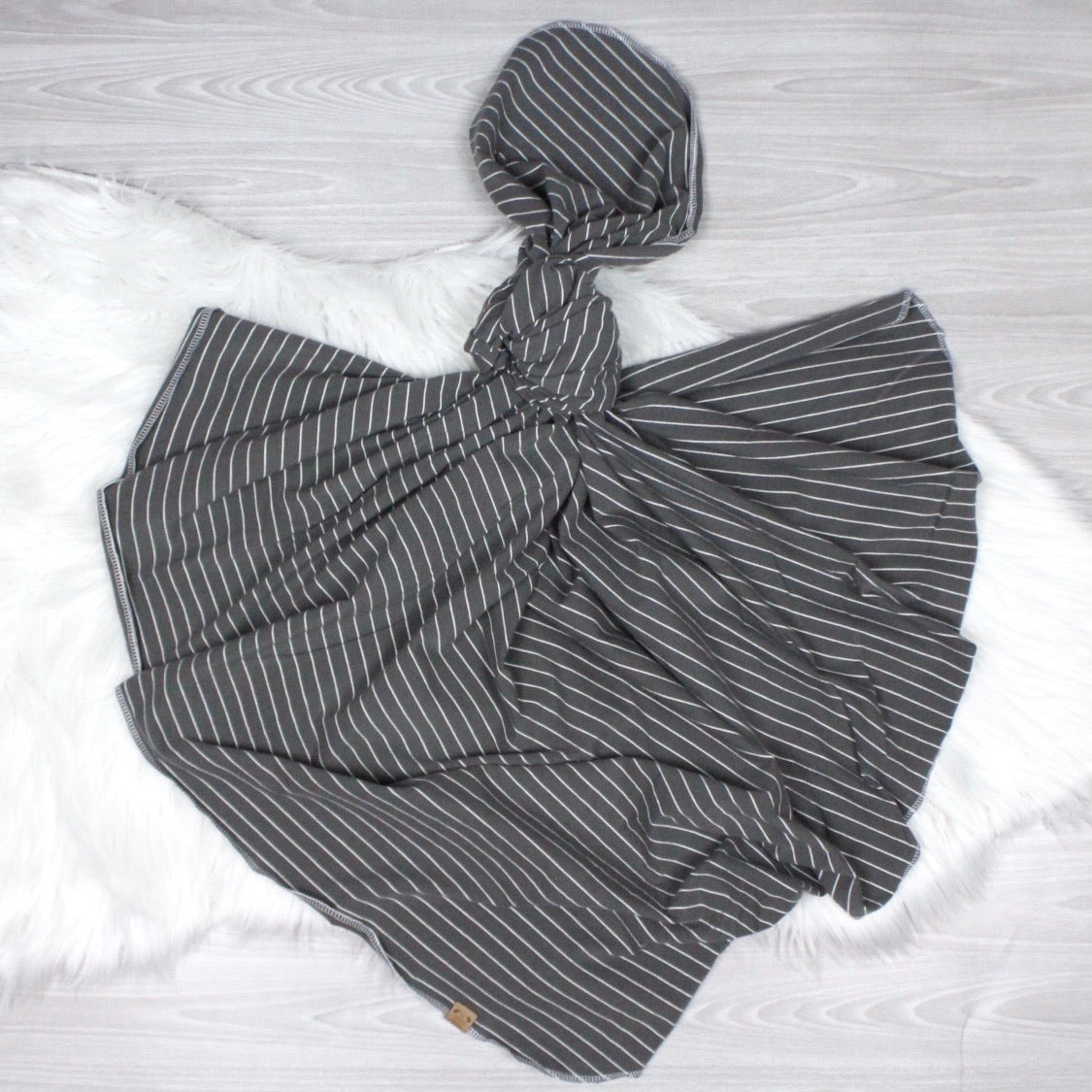 Dark Gray Stripes Swaddle Blanket