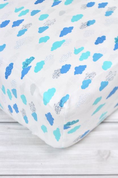 Clouds Crib Sheet or Changing Pad Cover