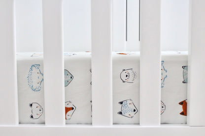 Rustic Woodland Animals Crib Sheet or Changing Pad Cover
