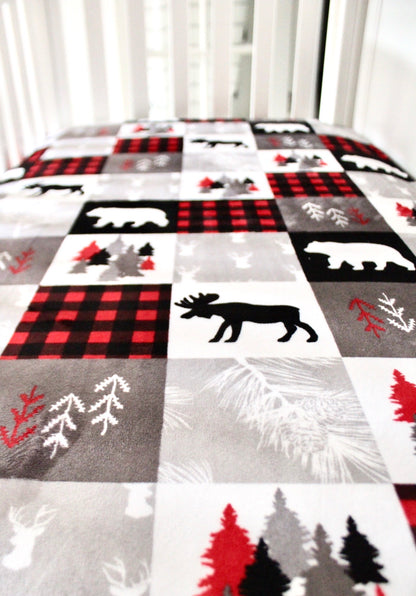 Woodland Minky Crib Sheet or Changing Pad Cover